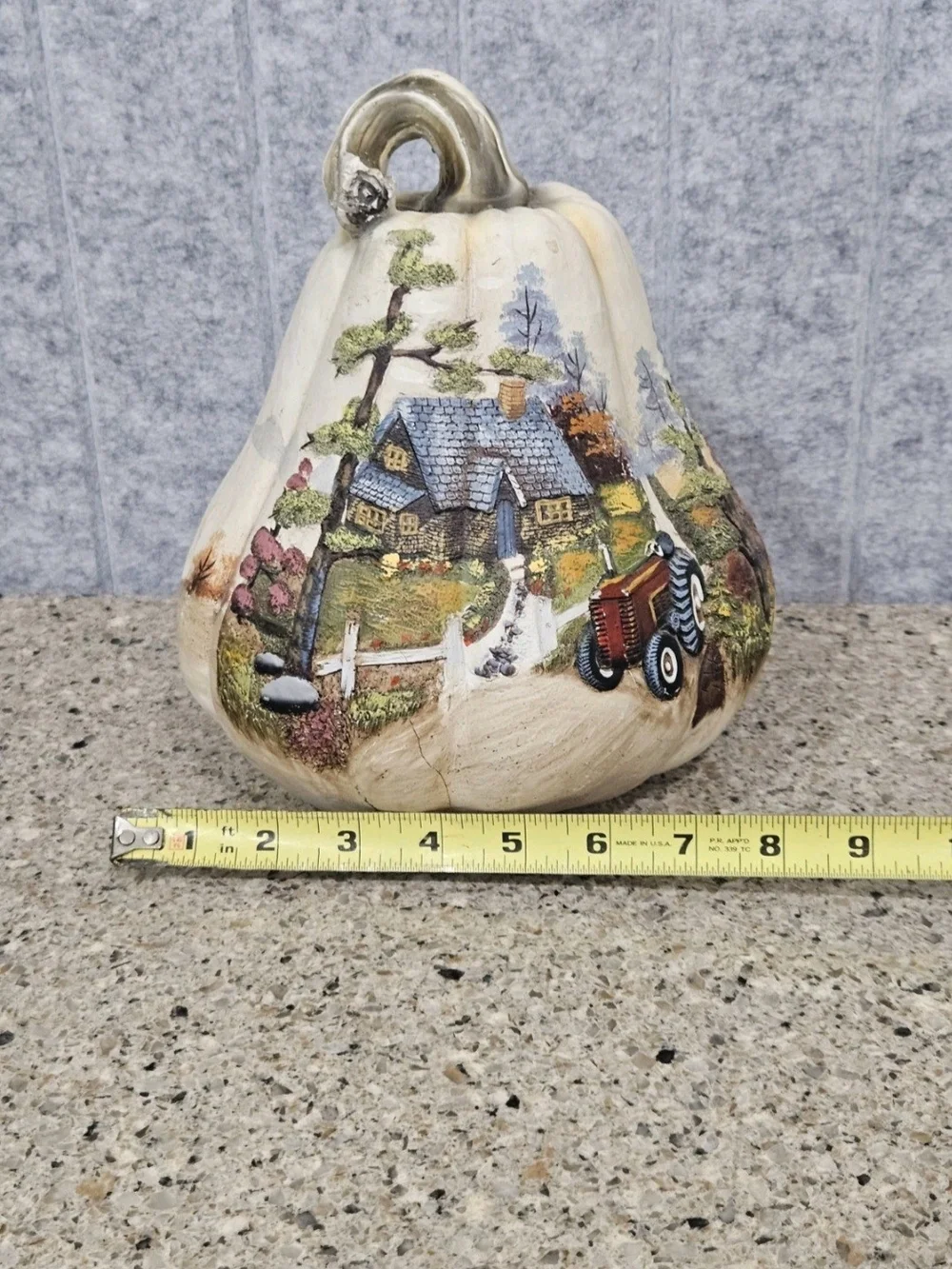 Hobby Lobby Fall Gourd Pumpkin Cottage Tractor Harvest Centerpiece Decor 8.5
